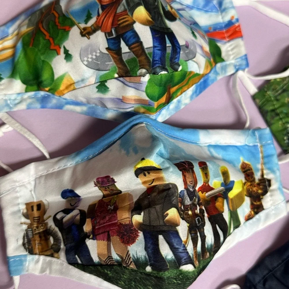 Kids Reusable Face Masks robox characters printed 5pcs -